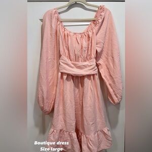 Boutique dress size large in pink NWT